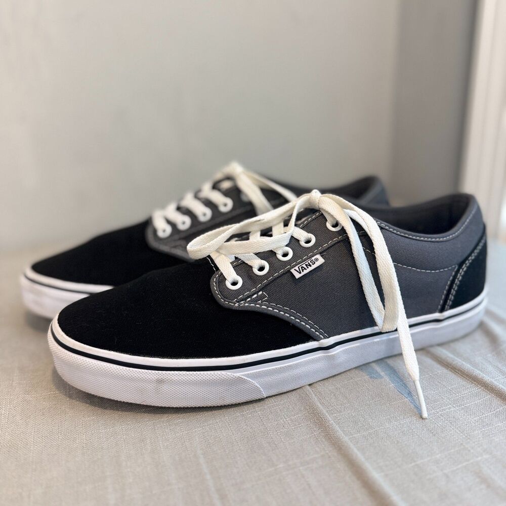 Vans Off The Wall Sneakers Men's 11.5 Black Gray Lace Up Skate Shoes 500714 - Picture 1 of 10